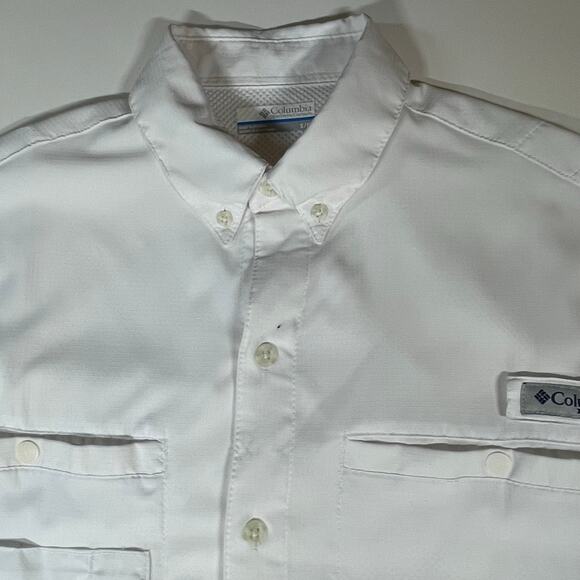 Columbia PFG Omni-Shade White Fishing Shirt Men’s S Long Sleeve Utility Outdoor - Picture 9 of 10